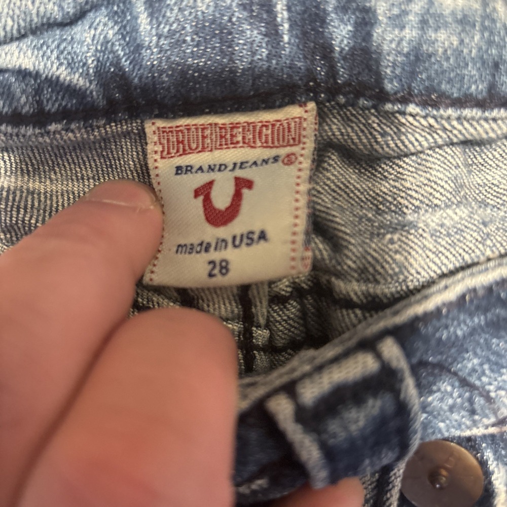 True Religion Joey Big T Blue Flared Jeans Made in USA Size 28 65-503MBT - Picture 2 of 10